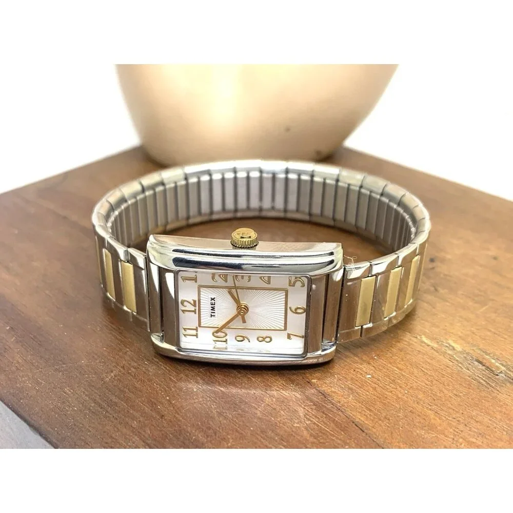 Timex Women's Watch TW2U44200 Quartz Two Tone Steel Expansion Band Tank 21mm